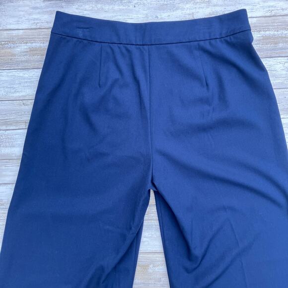Chaps Dress Pants Sz 12 Navy Wide Leg Zip Navy Careerwear Minimalist Old Money - Picture 8 of 11